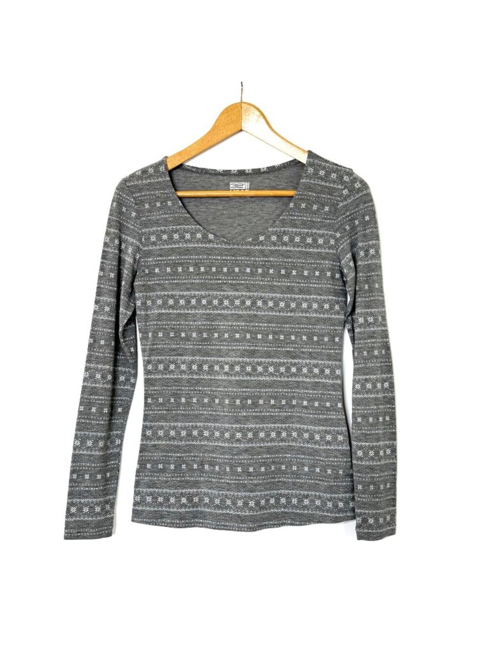 32degrees HEAT Pullover  Scoop Neck T Shirt Knit Top Womens size Medium Grey